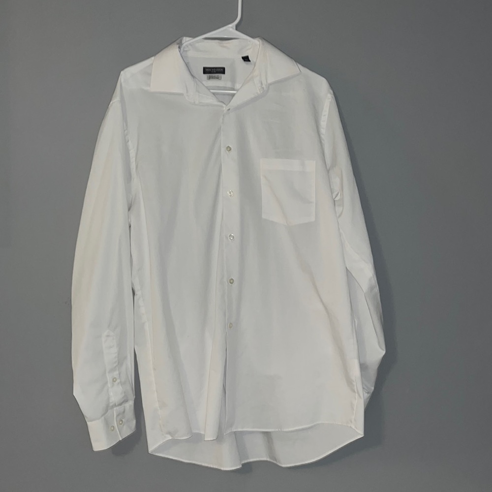 Mens Van Heusen Flex Regular Fit Button Up Dress Shirt (Size 16 34/35)